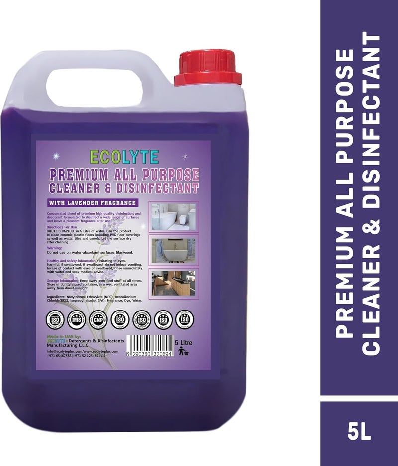 ECOLYTE+ منظف ومعقم متعدد الاستخدامات - برائحة اللافندر، 5 لتر - Image 3